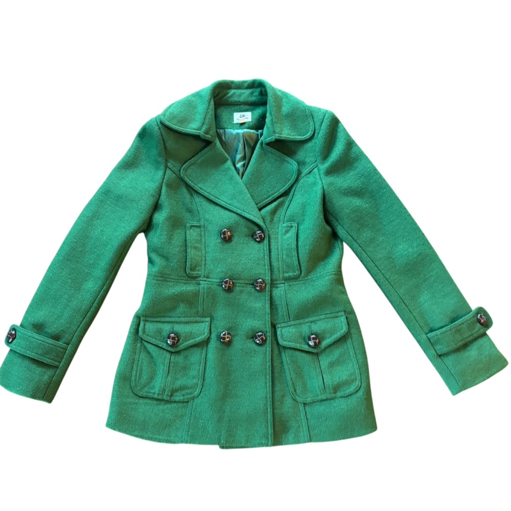 Double Breasted Green Pea Coat